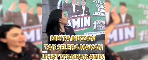 Nikita Mirzani Tak Selera Makan Liat Spanduk Paslon AMIN