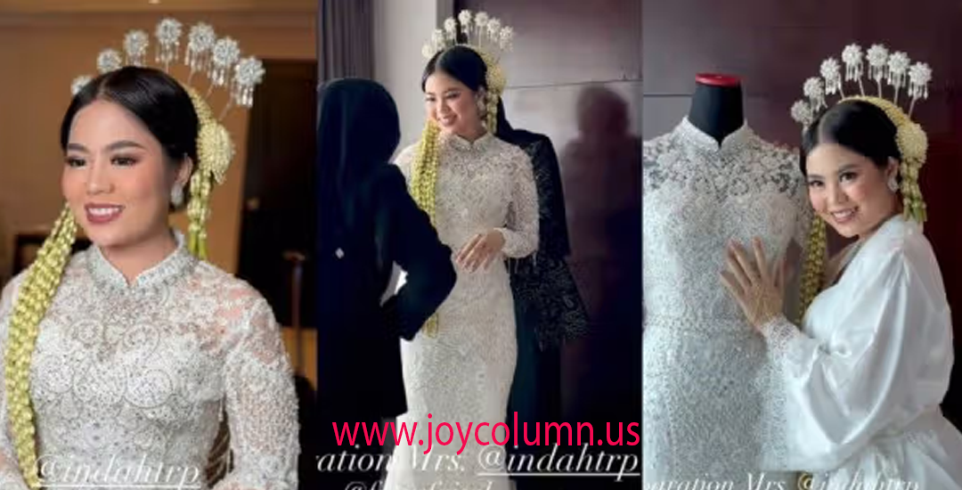 Busana dan Makeup Akad Nikah Indah Tri Pertiwi Istri Frans Faisal